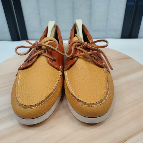 Vintage Dooney & Bourke Yellow Leather Loafer Slip On Boat Shoes Women US 11 M - Picture 3 of 14